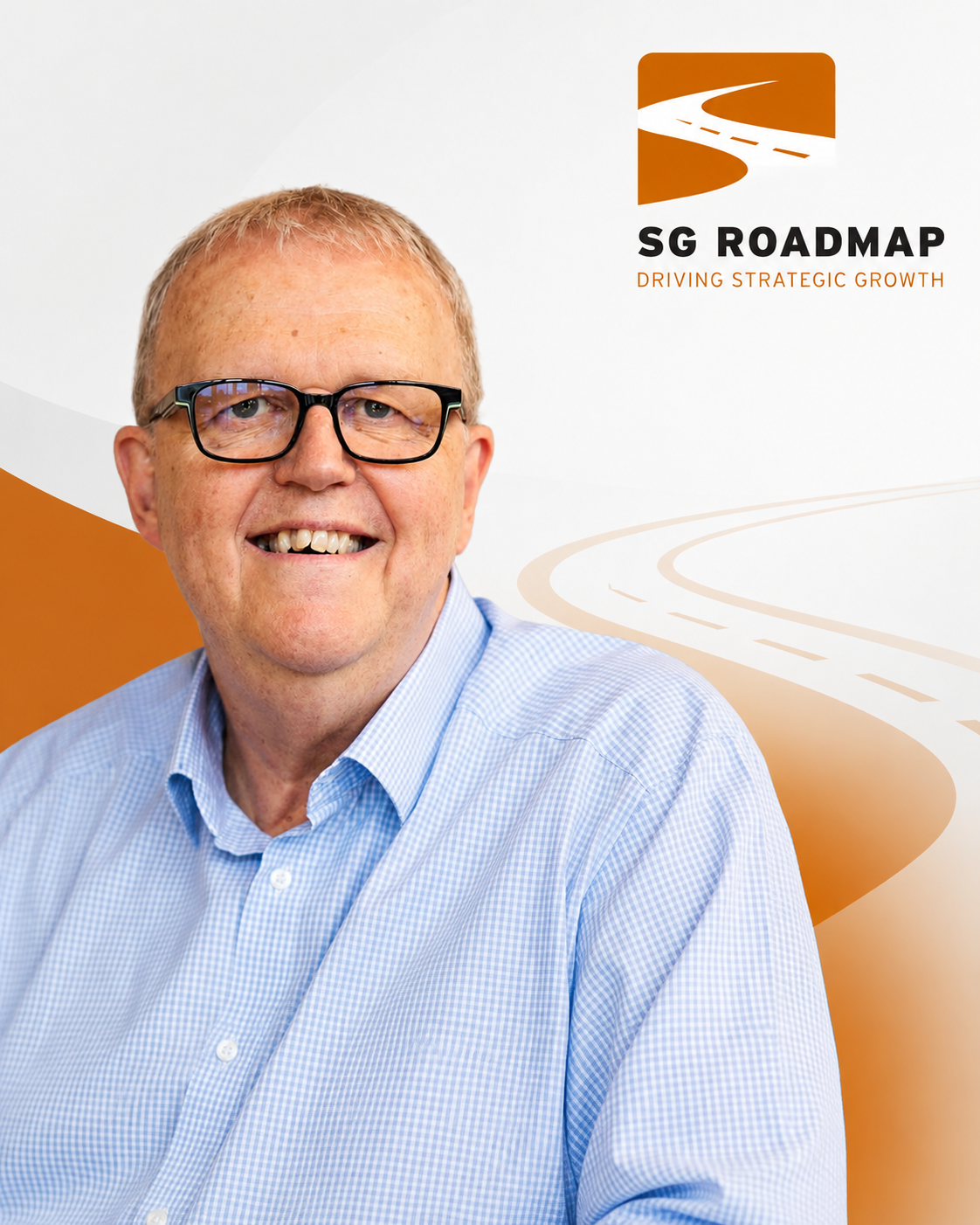 Steve Goodwin, Non-Executive Director and strategic growth partner, on an SG Roadmap branded backdrop
